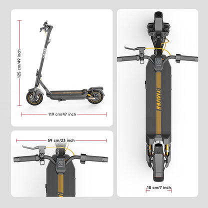 NAVEE GT3 E-Scooter mit Straßenzulassung 50 km Reichweite | Vierfach-Federung NAVEE DE