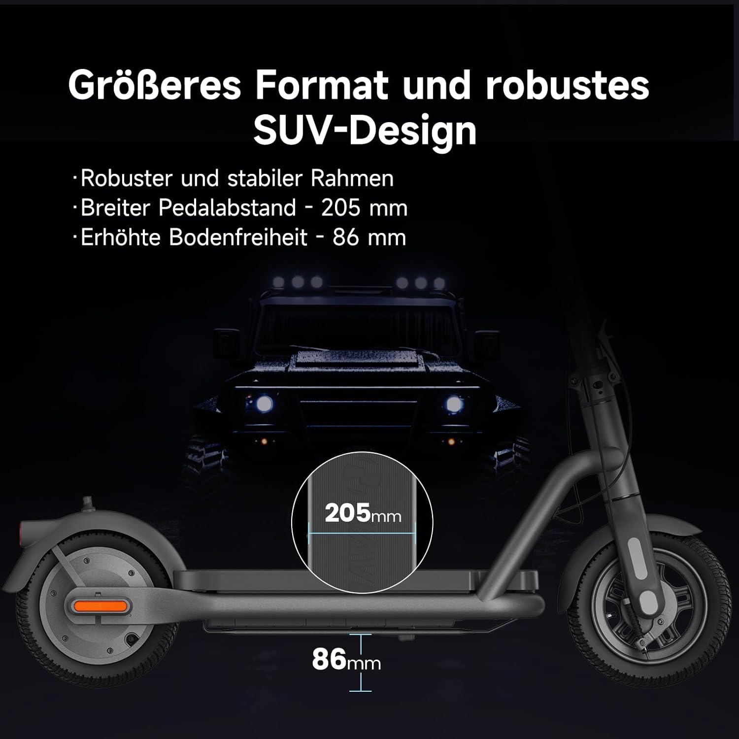 NAVEE N65i E-Scooter ABE Zertifiziert| Patentierte Damping Arm™ Federung  2-Fach faltbar | 65km Reichweite NAVEE DE