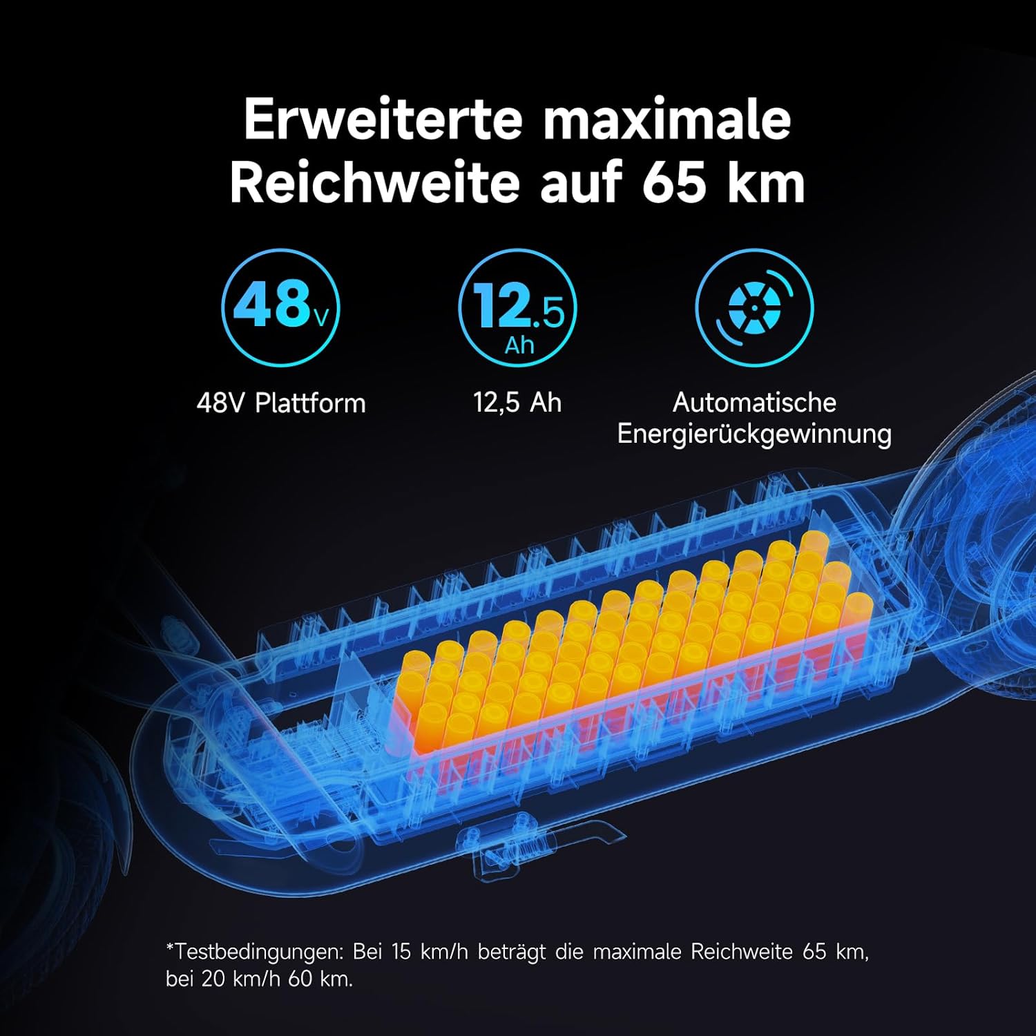 NAVEE N65i E-Scooter ABE Zertifiziert| Patentierte Damping Arm™ Federung  2-Fach faltbar | 65km Reichweite NAVEE DE