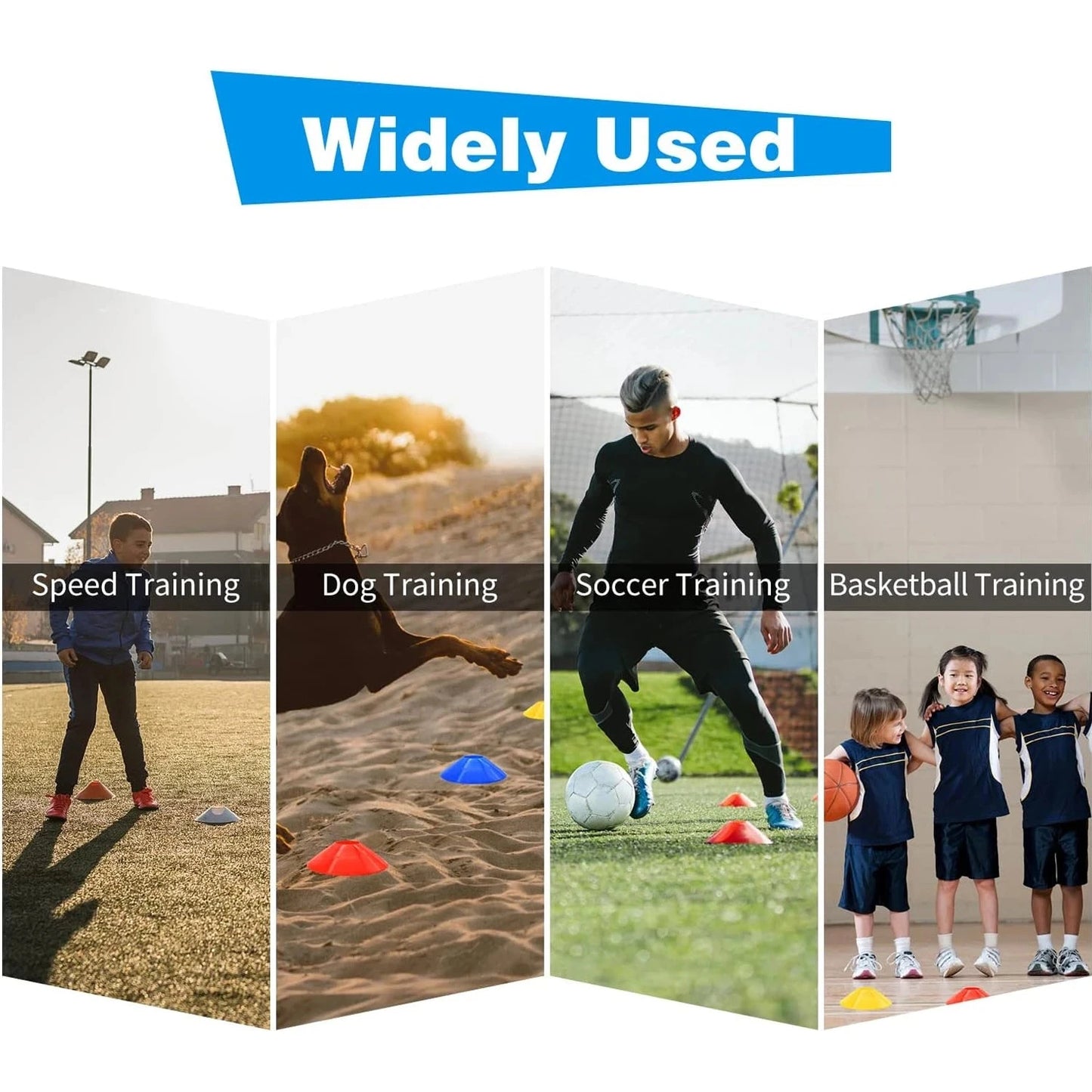 10 Stuks Voetbalkegels met Draagtas & Houder eprolo