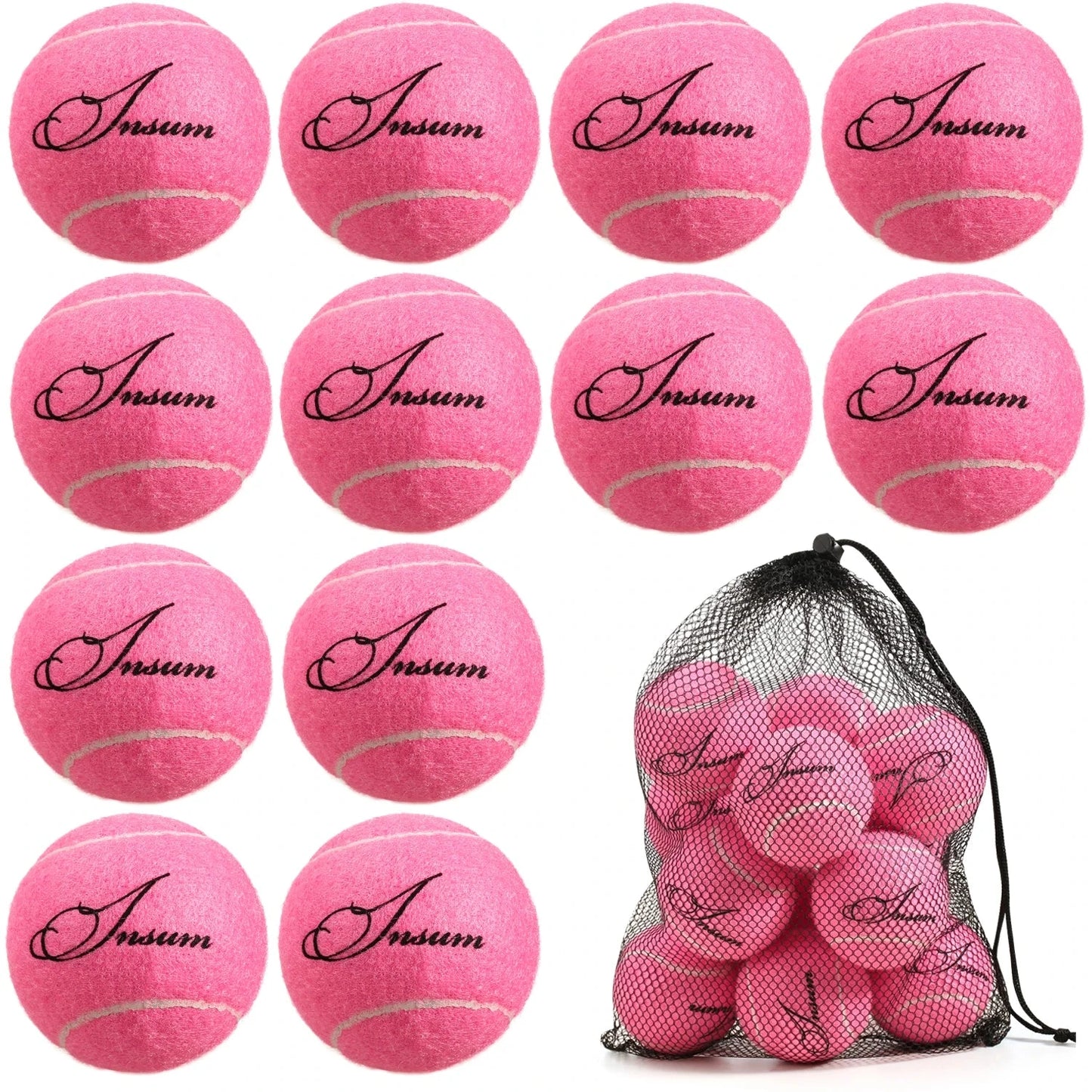 Tennisballen 12-Pack - Trainings Tennisballen voor Beginners met Opbergnet eprolo