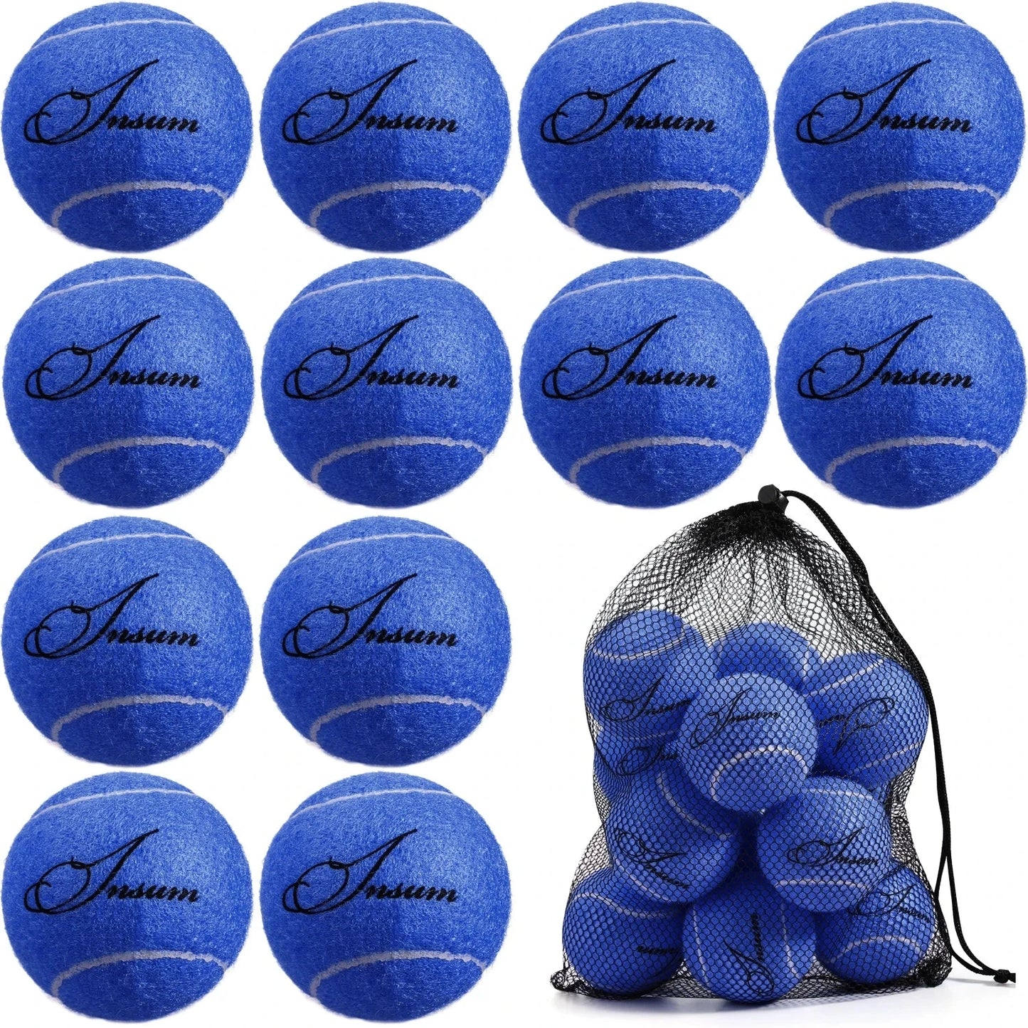 Tennisballen 12-Pack - Trainings Tennisballen voor Beginners met Opbergnet eprolo