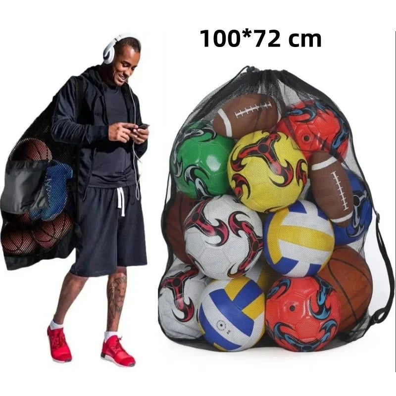 Mesh Sporttas met Trekkoord - Extra Grote Opbergtas voor Voetballen en Basketballen eprolo