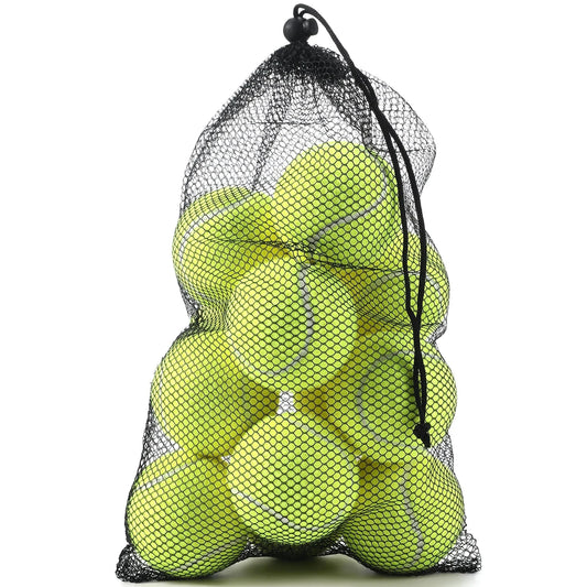 Tennisballen 12-Pack - Trainings Tennisballen voor Beginners met Opbergnet eprolo