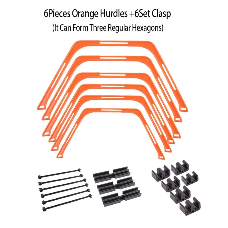 Voetbal Trainingsringen Set 6 Stuks - Hexagon Agility Ringen voor Voetwerk Oefeningen eprolo