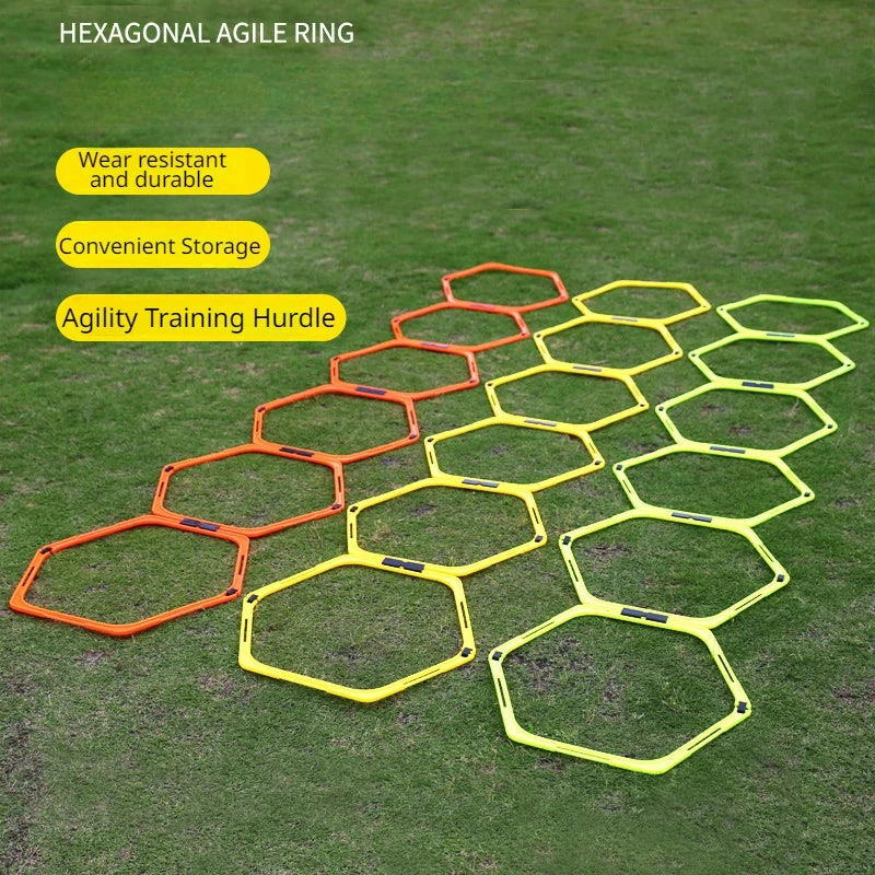 Voetbal Trainingsringen Set 6 Stuks - Hexagon Agility Ringen voor Voetwerk Oefeningen eprolo