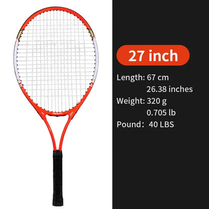 Tennisracket Volwassenen 27 Inch - Professioneel Racket Blauw/Rood voor Heren en Dames eprolo