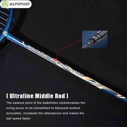 ALP LT 2 stks/partij 100% Koolstofvezel Elastische 4U 30Lbs Racket Offensief en Defensief Professionele Badminton Racket Met Zak eprolo