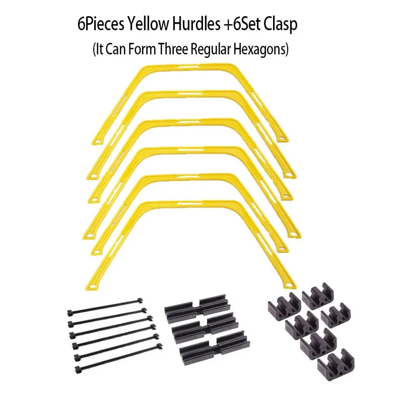 Voetbal Trainingsringen Set 6 Stuks - Hexagon Agility Ringen voor Voetwerk Oefeningen eprolo