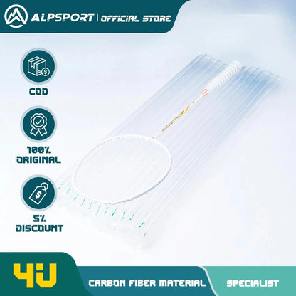 ALP LT 2 stks/partij 100% Koolstofvezel Elastische 4U 30Lbs Racket Offensief en Defensief Professionele Badminton Racket Met Zak eprolo