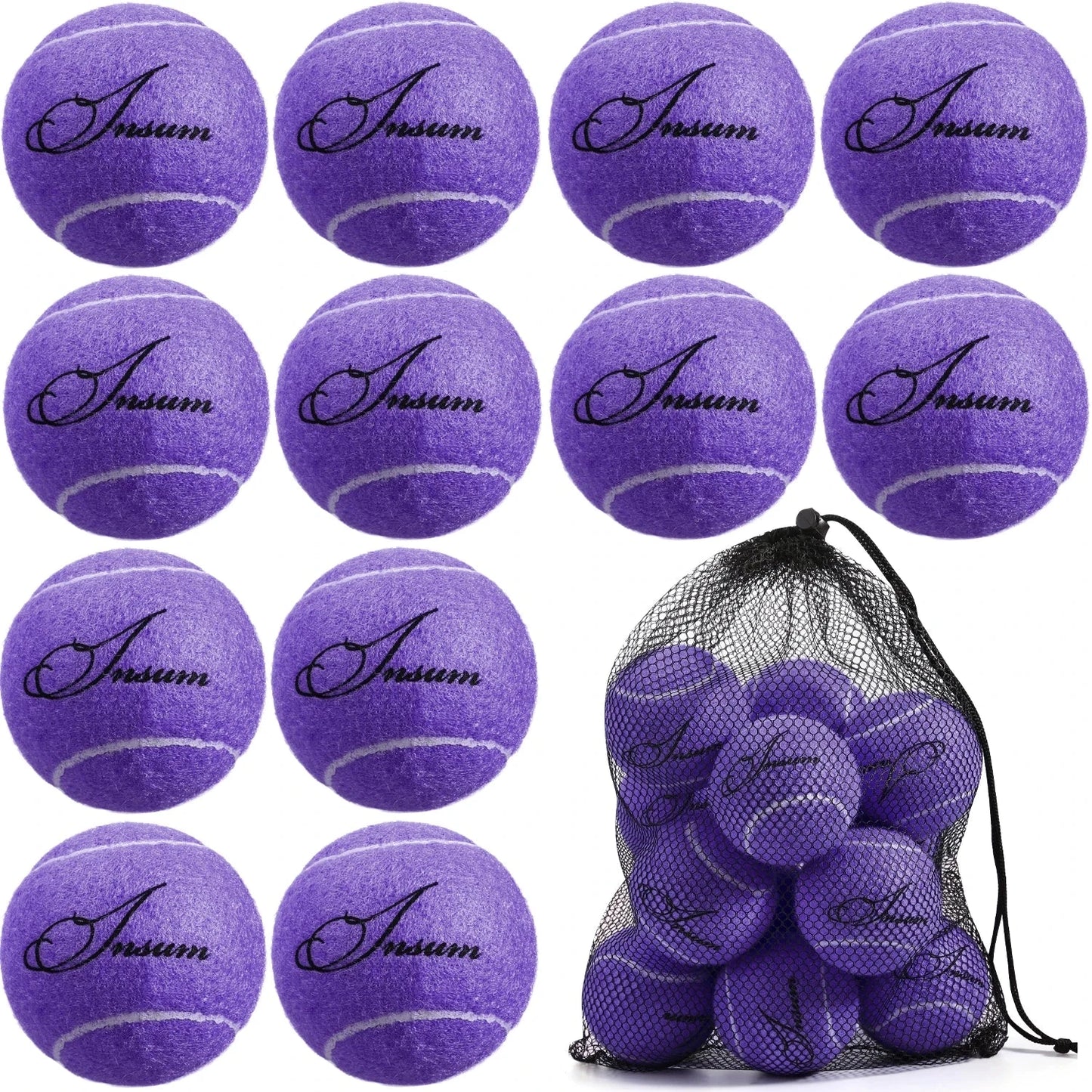 Tennisballen 12-Pack - Trainings Tennisballen voor Beginners met Opbergnet eprolo