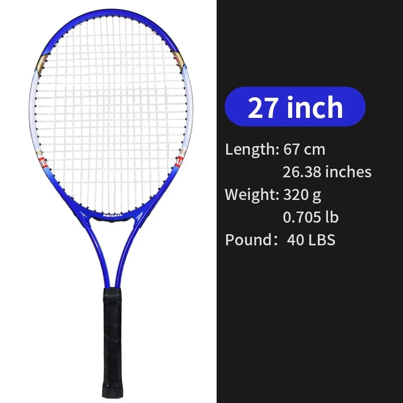 Tennisracket Volwassenen 27 Inch - Professioneel Racket Blauw/Rood voor Heren en Dames eprolo