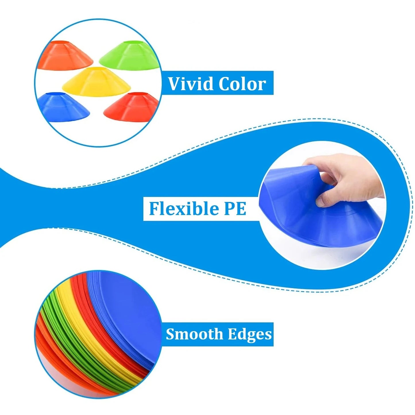 10 Stuks Voetbalkegels met Draagtas & Houder eprolo