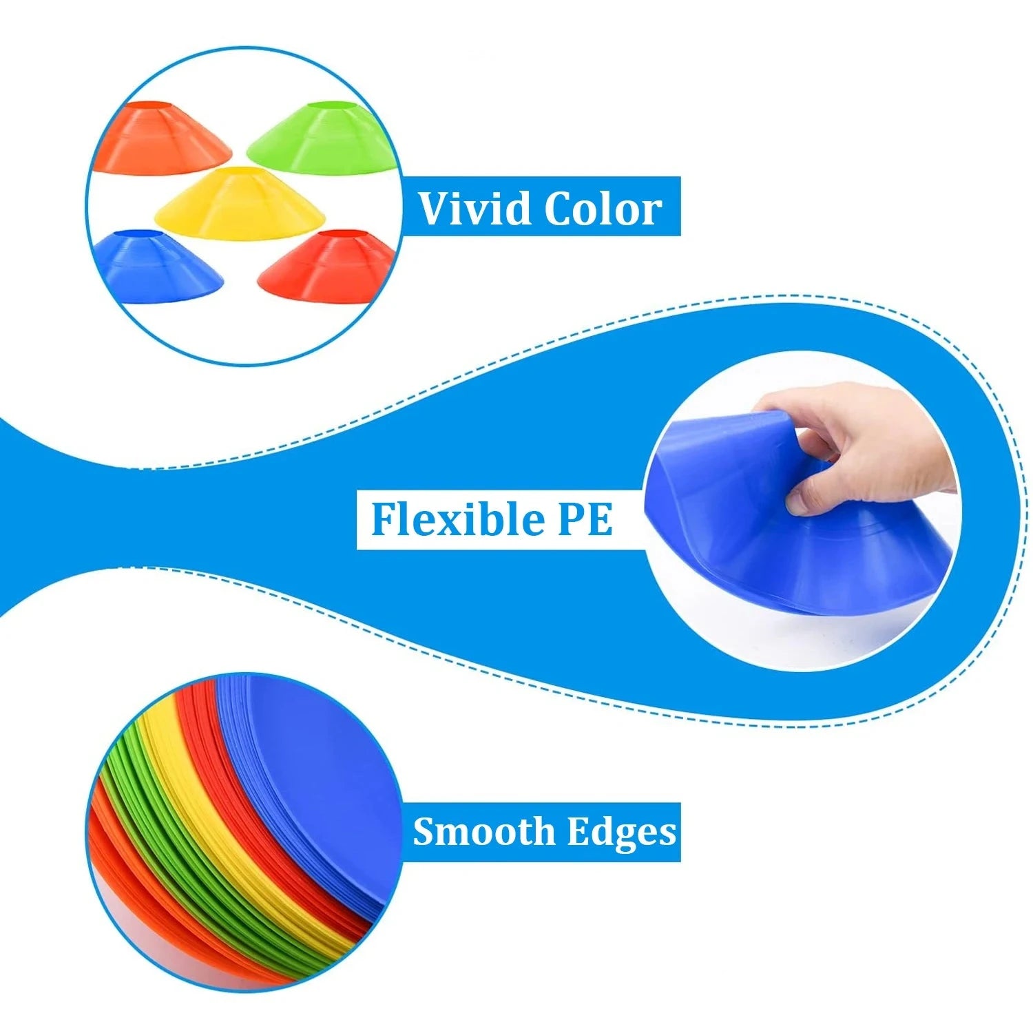 10 Stuks Voetbalkegels met Draagtas & Houder eprolo