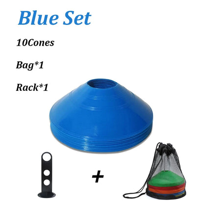 10 Stuks Voetbalkegels met Draagtas & Houder eprolo