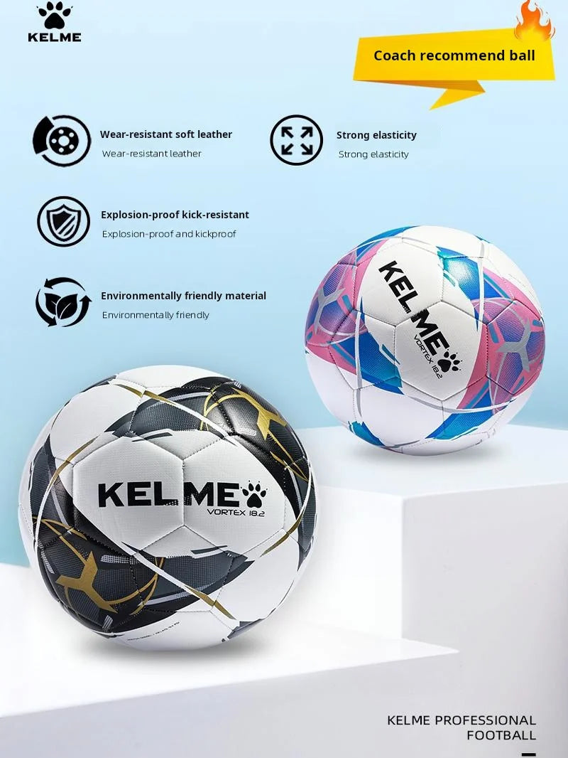 KELME Professional Football Soccer Ball TPU Size 4 Size 5 Red Black Goal Team Match Training Balls Machine Sewing Futbol Voetbal AllFourSports