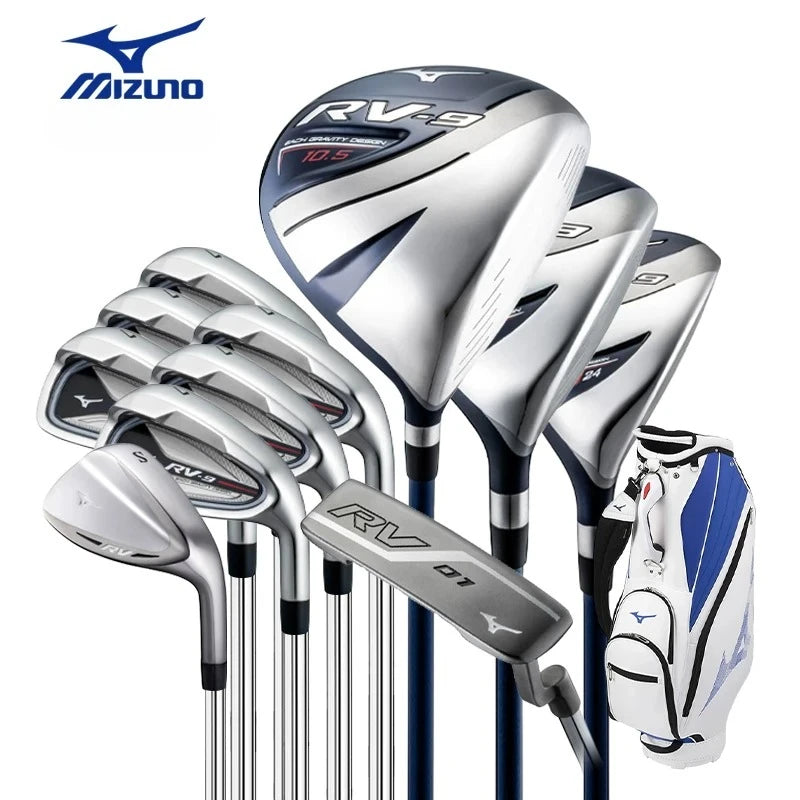 Mizuno RV-9 Mens Complete Golf Club Set Beginner Intermediate High Forgiveness Long Distance Full Clubs Kit With Golf Stand Bag AllFourSports
