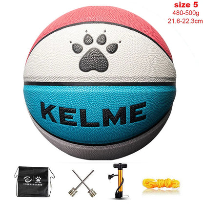 KELME Man Basketball PU Materia Team Sports Match Training Basketball Indoor and Outdoor Wear-resistant High Quality Ball size 7 AllFourSports