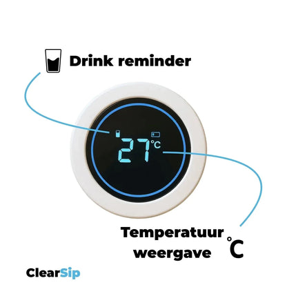 ClearSip | Slimme Waterfles – UV‑C zelfreinigend & drinkherinnering ClearSip
