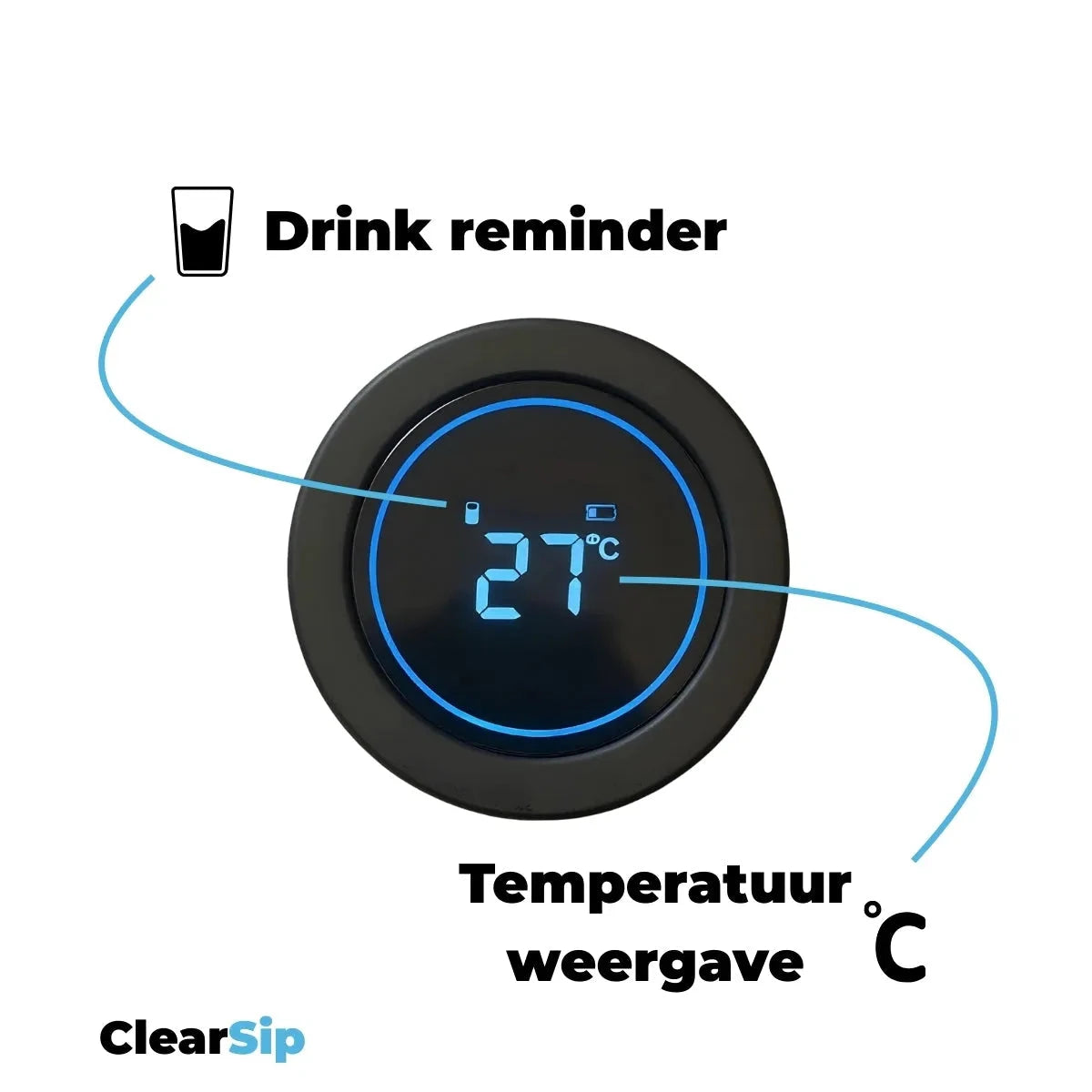 ClearSip | Slimme Waterfles – UV‑C zelfreinigend & drinkherinnering ClearSip