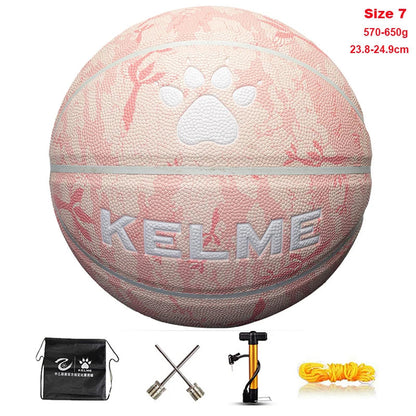 KELME Man Basketball PU Materia Team Sports Match Training Basketball Indoor and Outdoor Wear-resistant High Quality Ball size 7 AllFourSports