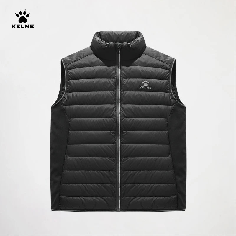 Kelme Down Running Vest Men's Winter Edition Stand Up Collar Lightweight Fitness Shoulder Sports Coat Windproof And Warm Vest AllFourSports