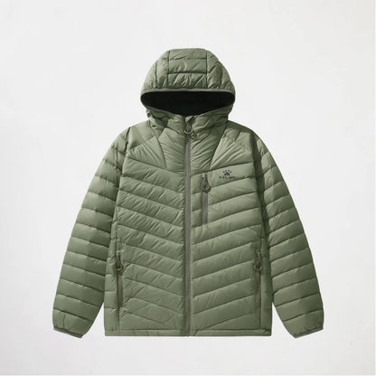 Kelme Outdoor Lightweight Down Jacket Men's Winter New Hooded Warm Pork Rib Windproof Mountaineering Jacket AllFourSports