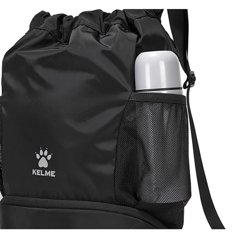 KELME Portable Drawstring Basketball Backpack Mesh Bag Football Soccer Volleyball Ball Storage Bags Outdoor Sports Traveling AllFourSports