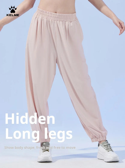 Kelme Women's Sunscreen Ice Silk Sports Pants Quick-drying Outdoor Cool Hiking Yoga Pants Camping Mountaineering Trousers AllFourSports