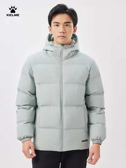Kelme Sports Cotton Jacket Men's Winter 2024 New Style Bread Jacket Hooded Windproof Jacket Thickened Warm Cotton Jacket AllFourSports
