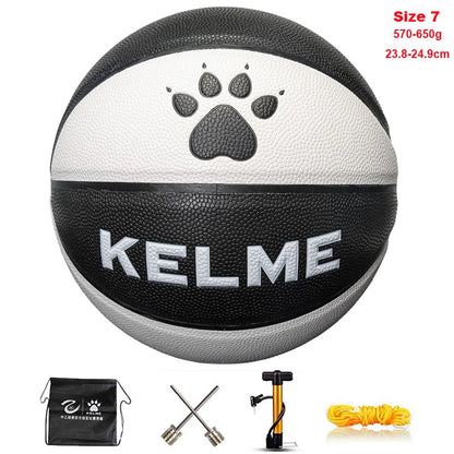 KELME Man Basketball PU Materia Team Sports Match Training Basketball Indoor and Outdoor Wear-resistant High Quality Ball size 7 AllFourSports