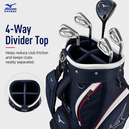 Mizuno Men's Golf Bag NX6 Series 2026 Professional Lightweight Men Golf Club Bags Durable Waterproof High Capacity Caddy Bag AllFourSports