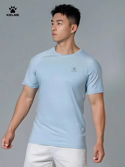Kelme Men's Sports T-shirt Ice Silk Quick-drying Short-sleeved Fitness Outdoor Running Training Breathable Top AllFourSports