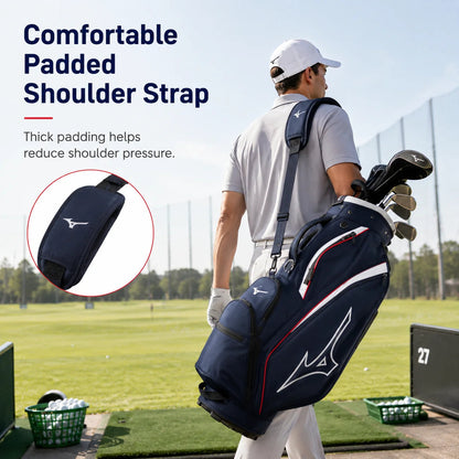 Mizuno Men's Golf Bag NX6 Series 2026 Professional Lightweight Men Golf Club Bags Durable Waterproof High Capacity Caddy Bag AllFourSports